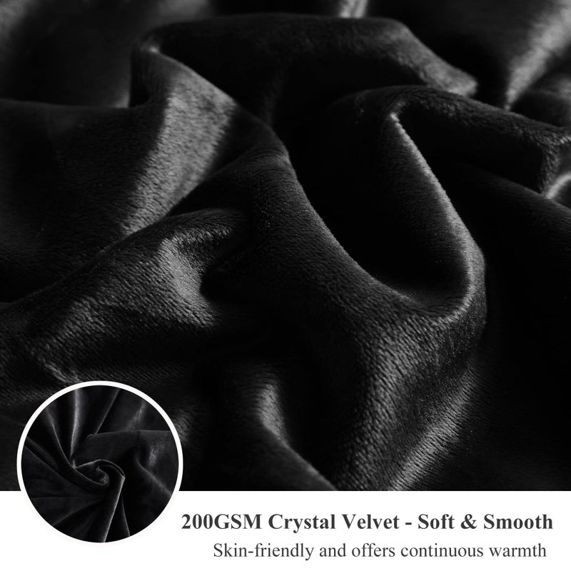 XeGe Plush Shaggy Duvet Cover Set, Luxury Ultra Soft Crystal Velvet Fluffy Bedding Sets 3 Pieces(1 Furry Faux Fur Comforter Cover + 2 Fuzzy Faux Fur Pillow Cases), Zipper Closure(King, Black) - Image 5